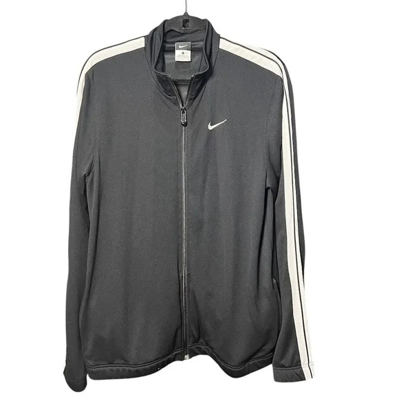 Nike Men's Black Windbreaker Jacket Size L Long Sleeve Zip Up Post Y2K - Picture 1 of 8